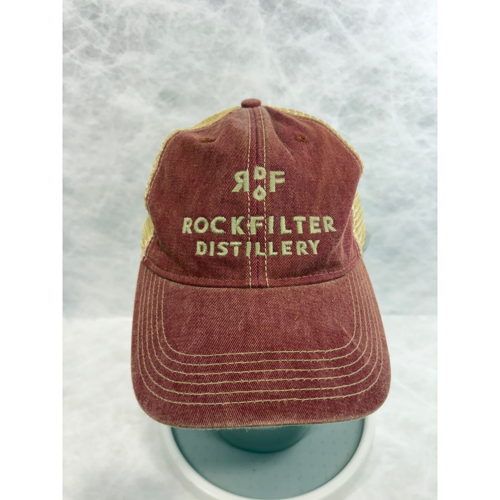 Legacy Rockfilter Distillery Trucker Hat Red Tan Mesh Snapback Cap